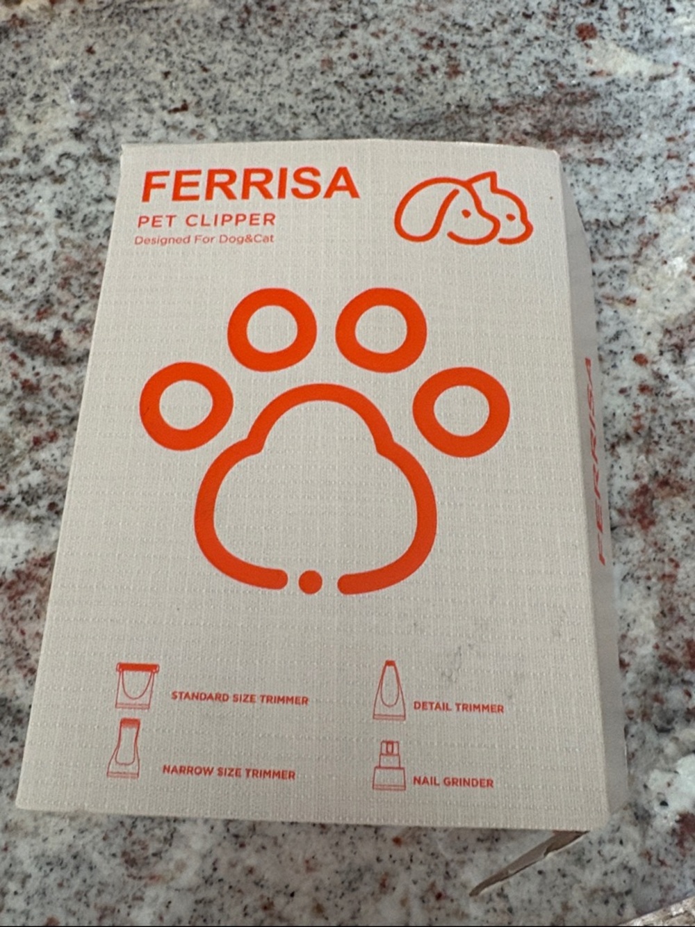FERRISA Pet Clipper - Orange Paw Design